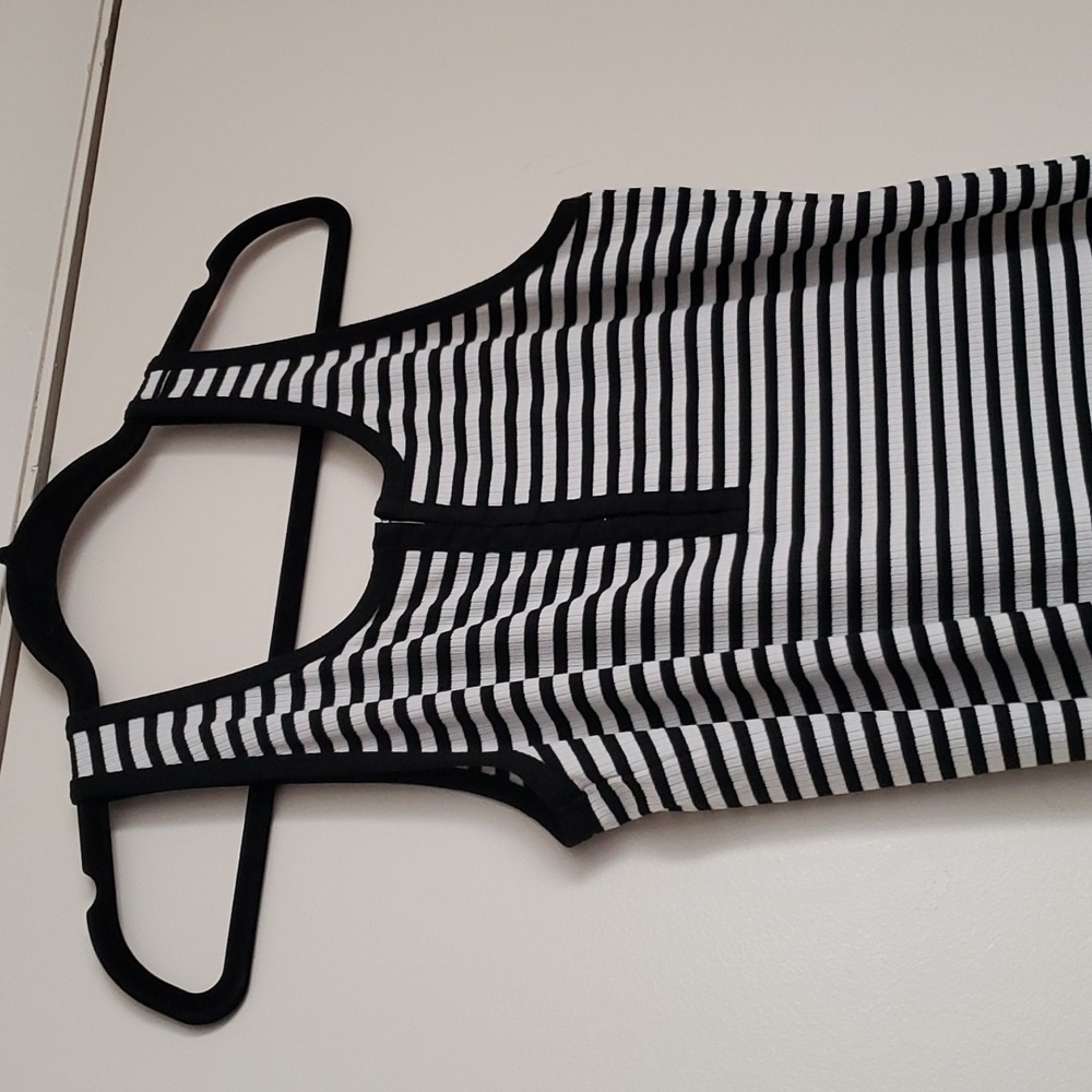 *NWT* Torrid's Midi Rib Hookeye Tank Dress Stripe Black White Dress - Picture 4 of 16